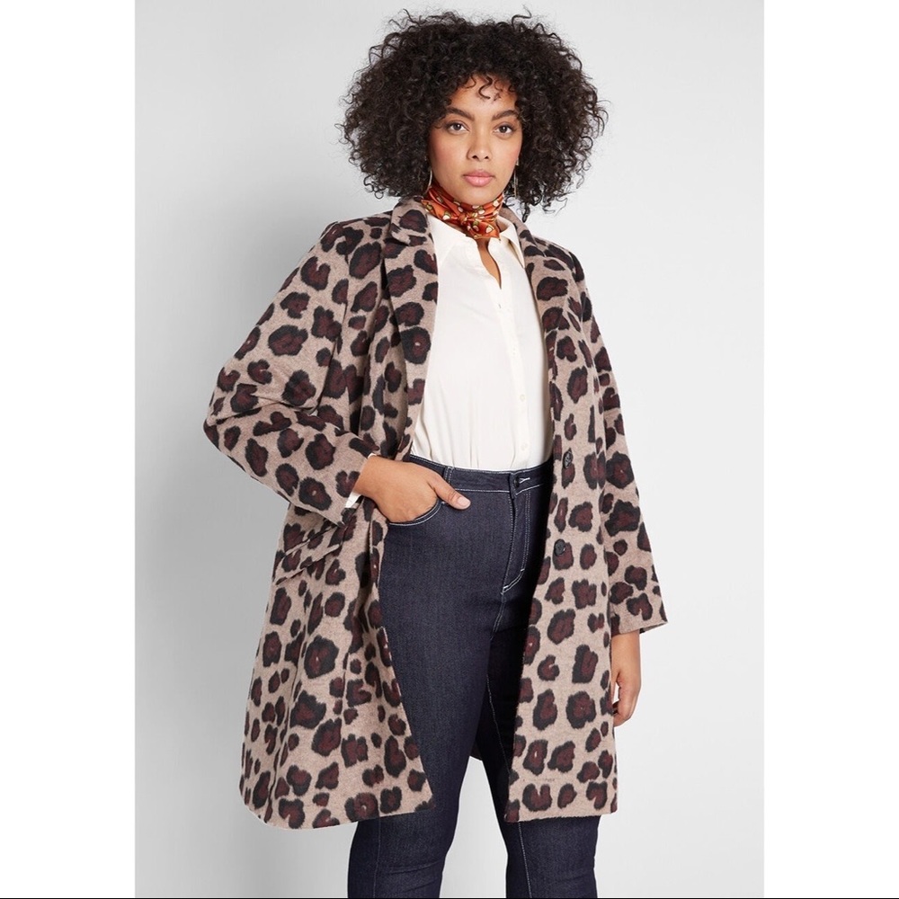 ModCloth City Savvy Leopard Print Coat